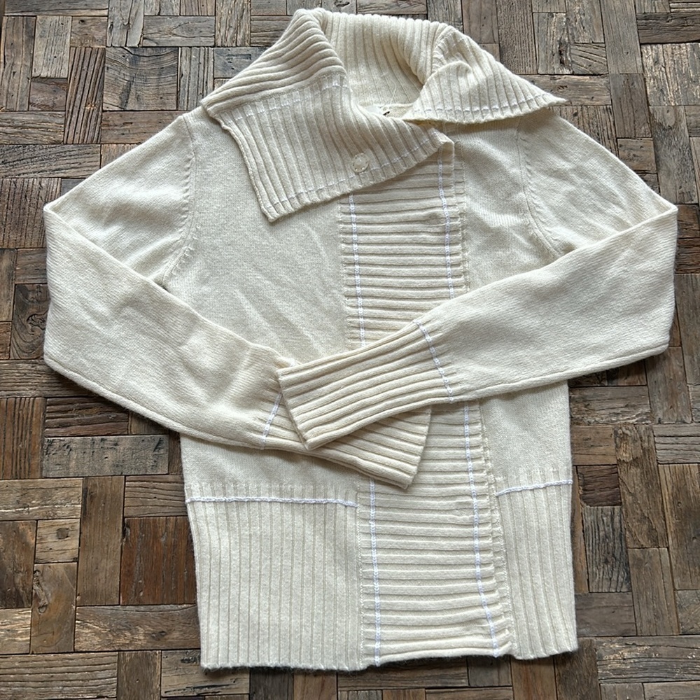 ICHI Cream Wool Sweater Angora Lambswool Small